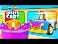 Learn colors for kids with Helper cars and the puppy. Cars cartoons for kids in English.