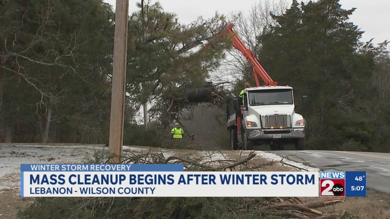 Mass cleanup begins in Lebanon after winter storm - YouTube