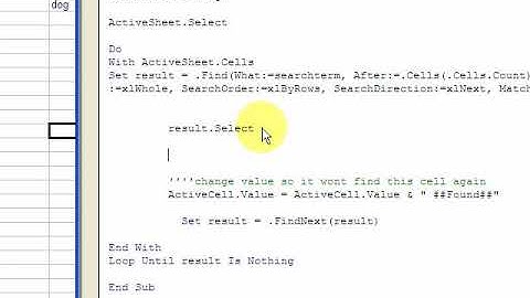 Excel VBA FIND function   Download files at ExcelVBASql com!