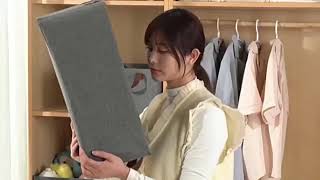 RENVA 4PCS Collapsible Fabric Storage Cubes Organizer with Handles Foldable Storage Baskets for Orga