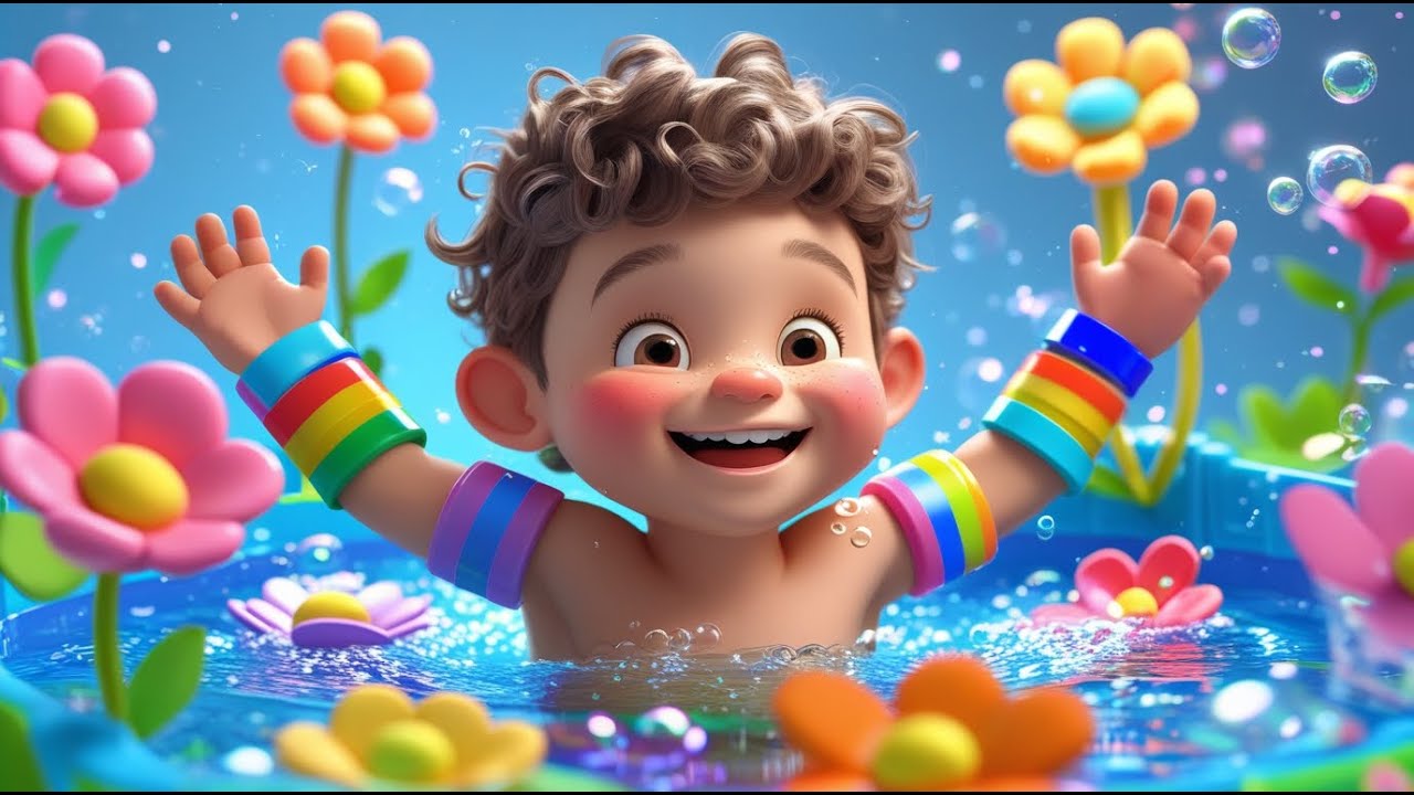 Rainbow Pool Splash Time Fun | Summer Song for Kids | Colorful Water ...