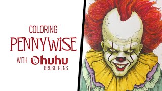 Coloring PENNYWISE the Clown with Ohuhu Brush Pens