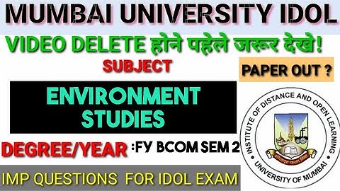 #PAPER_OUT?  2024 ENVIRONMENT STUDIES II IMPORTANT questions   FYBCOM  SEM 2 Mumbai University idol
