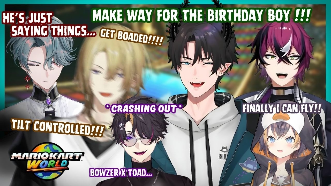 [MARIO KART COLLAB] Ren’s Birthday Party!!! Got Mogged by CPU & Luca Wouldn’t Stop Saying Things