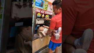 free ice cream if you do this #challenge #icecream #funnykids #donttrythis #lol
