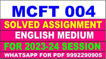 mcft 004 solved assignment 2023-24 | mcft 4 solved assignment in english 2024 | mcft 4 2024