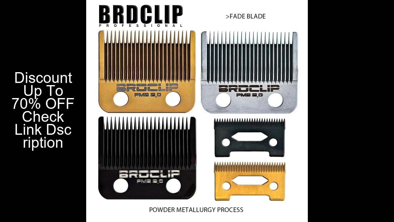BRDCLIP Professional Hair Clipper Blade Metallurgical Powder + Ceramic Fade Blade Oil Head Gradient