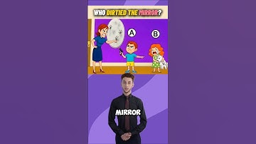 Wie heeft de spiegel bevuild? #quiz #raadsels #logische puzzels #hersenkrakers #ytshorts #trending