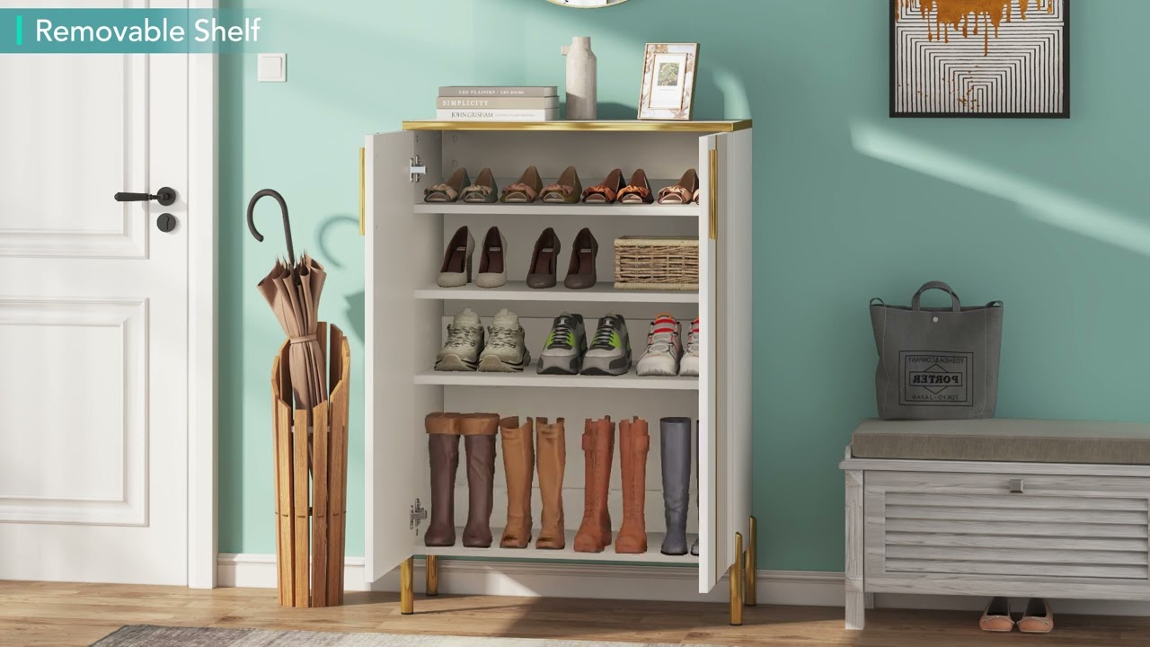 Tribesigns 6-Tier Shoe Organizer with Adjustable Shelves & Doors - C0879