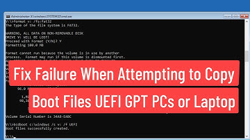 Fix Failure When Attempting to Copy Boot Files Windows BCDBOOT Error FIXED in UEFI GPT PCs or Laptop
