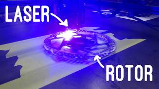 Sanding brake rotors with light! Using a laser to resurface bike brake rotors.