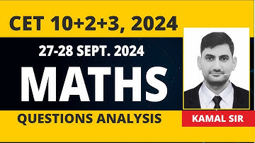 CET 10+2+3 Exam 2024 |QUESTION ANALYSIS | Math by Kamal Bajiya Sir | Prayas Eduhub #prayasonline
