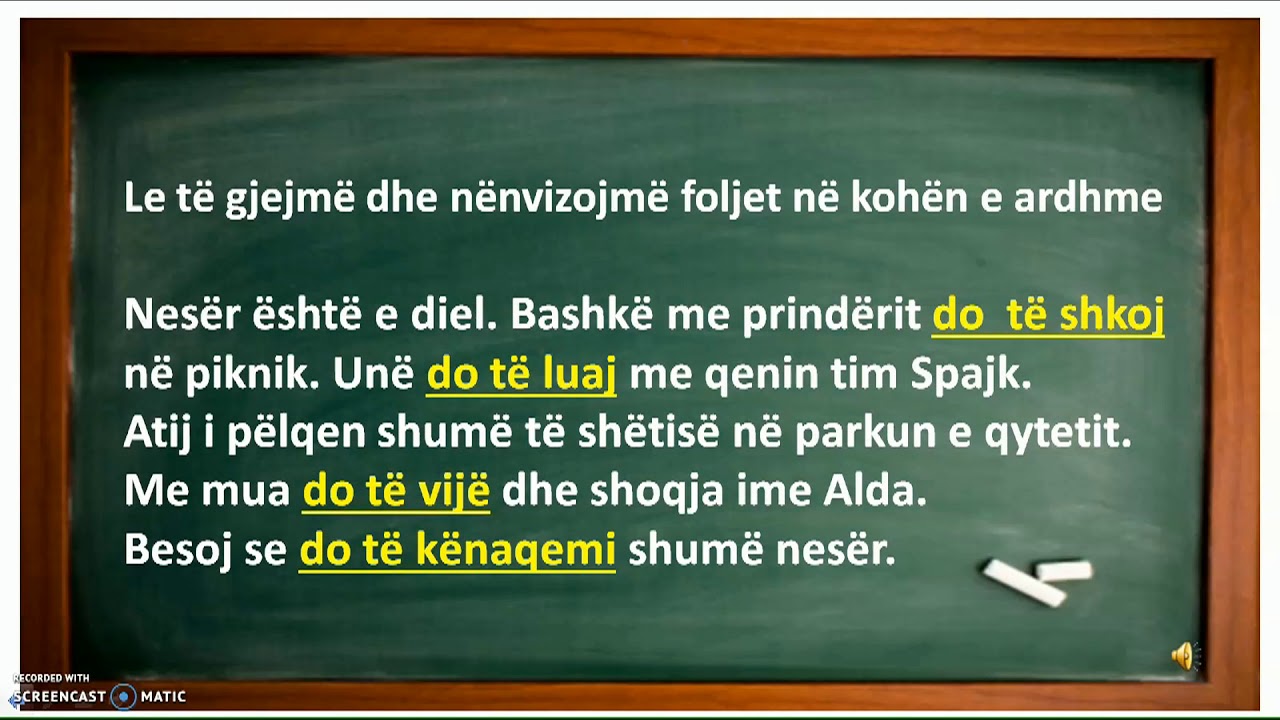 Gjuhe Shqipe. Klasa e trete. Folja ne kohen e ardhme. Mesuese Klodeta Memaj