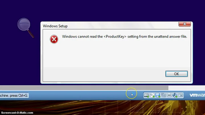 Windows cannot read the ProductKey setting from the unattend answer file!SOLUTION