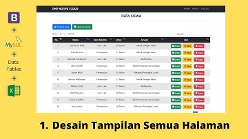 1. Desain Tampilan Semua Halaman | CRUD PHP MYSQLi | Bootstrap 5 | Data Tables