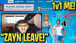 ZAYNSZN *RANDOMLY* JOINS CLIX! THEY 1v1 then CLIX *CARRIES* ZAYN vs CONTROLLER PROS! (Fortnite)