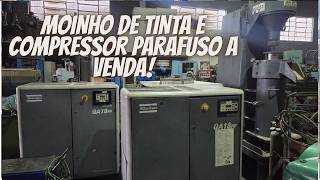 CHEGOU PRA VENDA! MOINHO DE ESFERAS VERTICAL, COMPRESSOR PARAFUSO 25 CV, SECADOR DE AR BARATO!