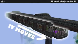 Minecraft working monorail base  - Project ARIES #1 (Create: Above and Beyond)