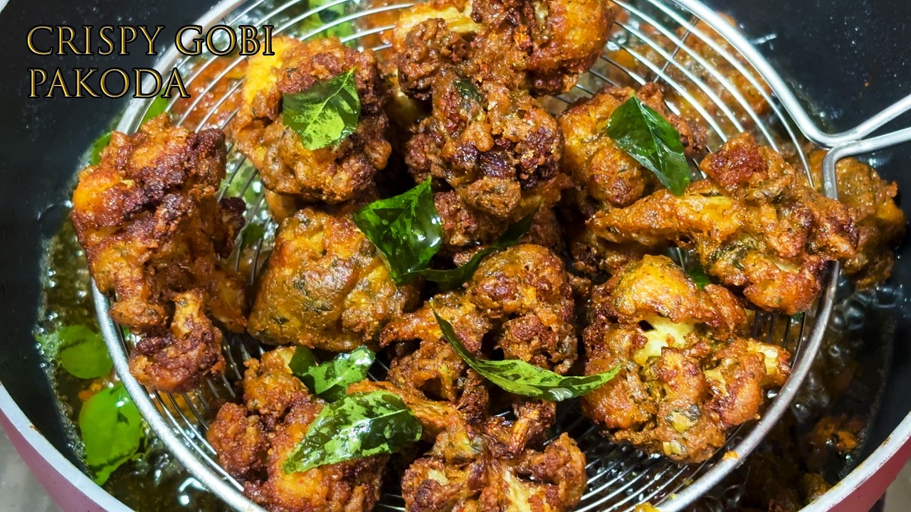 Crispy Gobi Pakoda Recipe | How to Make Super Crunchy Cauliflower Pakoda