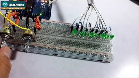 Arduino Uno:  2 potenciómetros x 8 leds (Control de luces)