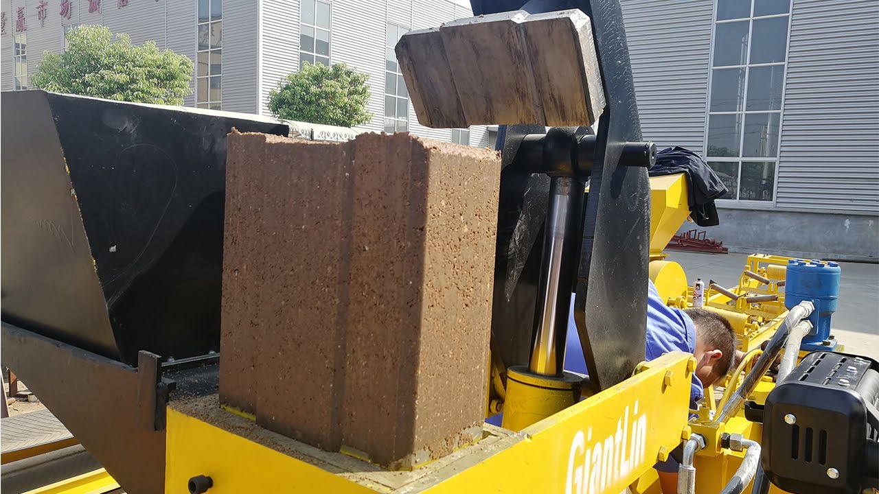 diesel engine hydraulic soil cement interlocking hydraform block making ...