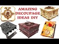 Top DECOUPAGE IDEAS for boxes DIY / Mixed media / Las mejores ideas de decoupage para cajas