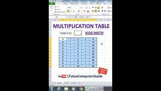 Ms Excel Tricks and Tips 2021 👉 Instant Multiplication Table #Shorts