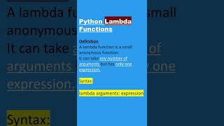 python Lambda function #shorts #python #programming #coding