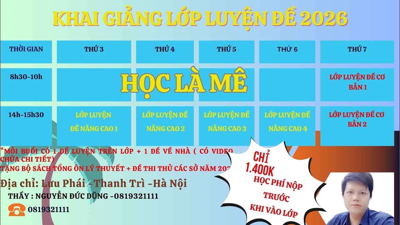 CHỮA ĐỀ SỐ 02( MỨC ĐỘ NÂNG CAO 9+) -KHÓA LUYỆN ĐỀ
