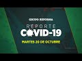 Reporte Covid-19 |  Martes 20  de octubre