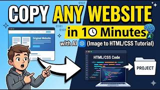 COPY ANY WEBSITE in 10 Minutes with AI (Image to HTML/CSS Tutorial)