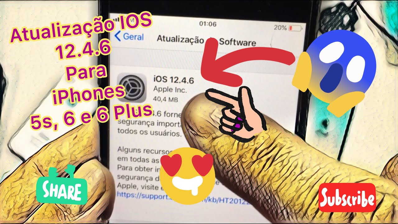 NOVA ATUALIZAÇÃO IPHONE 5S, 6 e 6 PLUS - IOS 12.4.6 - SAIBA COMO ...