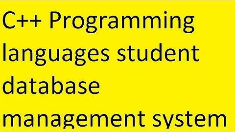 C++ Programming languages student database management system