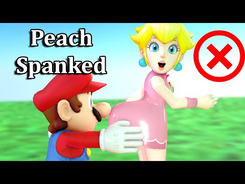 Peach eats a mushroom and gets slapped to normal size  #supermario #princesspeach #bowser