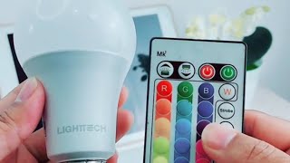 LAMPU BOHLAM RGB DENGAN REMOTE CONTROL CUMA 30 RIBUAN  MERK LIGHTECH