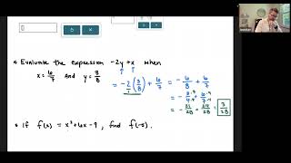 Video Lecture 3 (Part 2) - Evaluating Expressions and Basic Function Notation