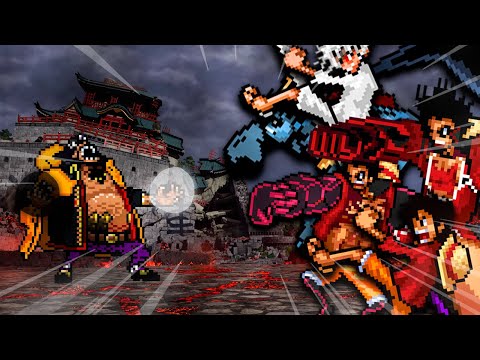 BLACKBEARD VS. ALL LUFFY VERSIONS IN MUGEN!!