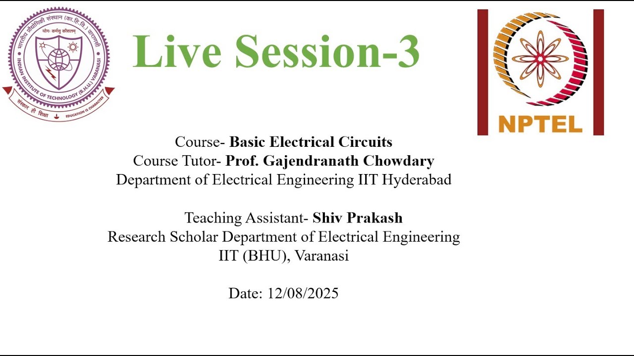 Live session 3: Basic Electrical Circuits - YouTube
