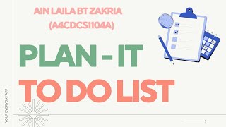 CSC 264 INDIVIDUAL ASSIGNMENT - PLAN IT TO DO LIST APP
