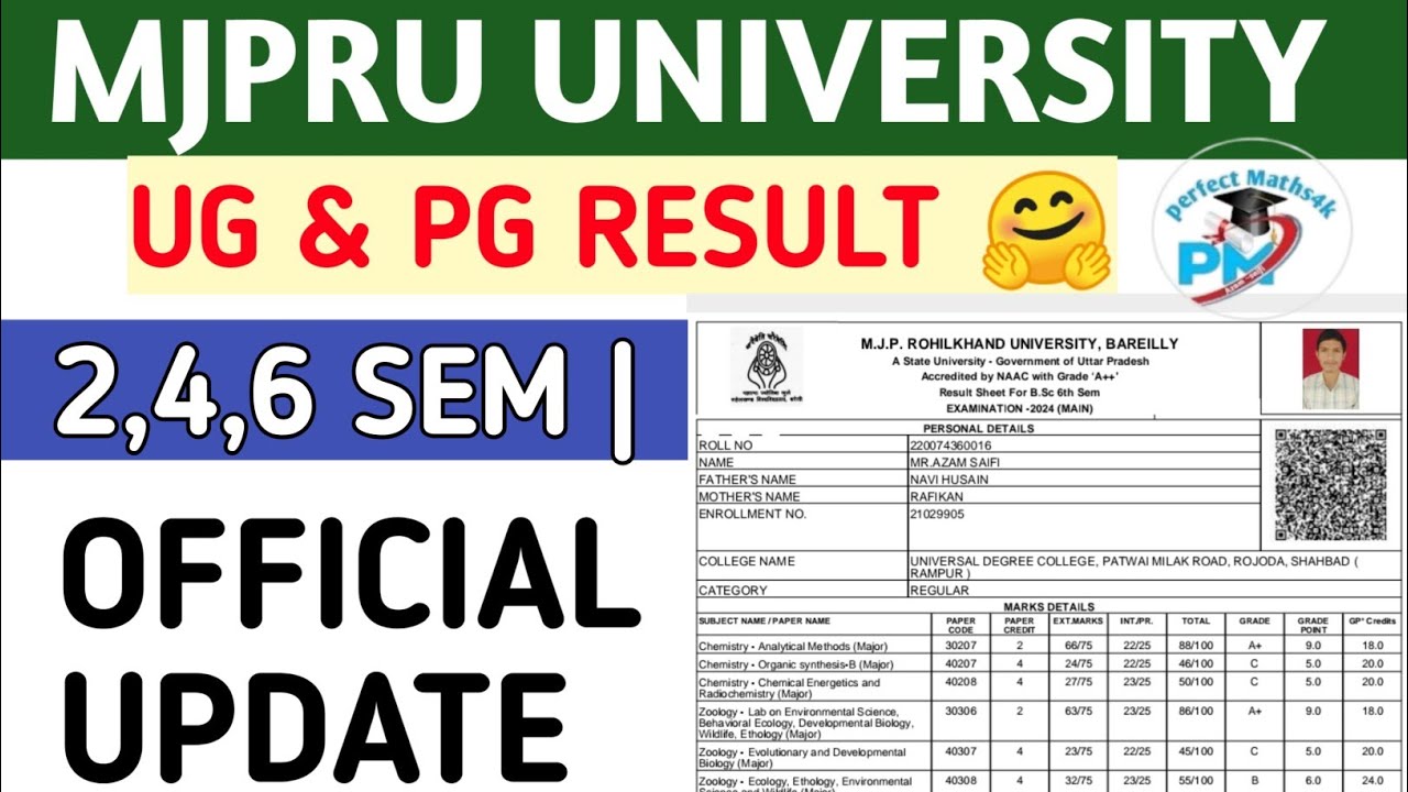 MJPRU|| UG /PG RESULT 🤗2,4,6Th Sem || OFFICIAL NOTICE 🔔 !! 