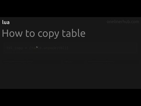 How to copy table #lua