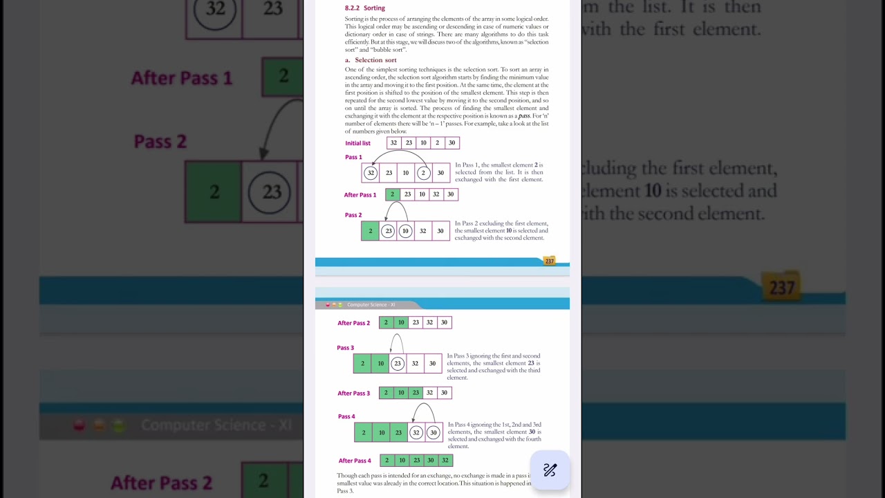 Computer science plus one | chapter 8 | Array Operations | Traversal | Sorting | part 2