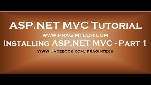 Installing aspnet mvc - Part 1