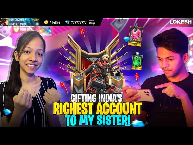 Wasting 99999 Diamonds💎 On Lokesh Gamer Id Richest Id Top 1 Global Badges  - Garena Free Fire 