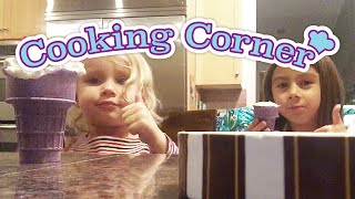 Cooking Corner - 1 /// Dorothy and Violet Make Gummy Bear Ice Cream /// The Bucket List Family
