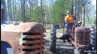 Farmall H Transmission Fill Up, Belt Pulley Install, Drive Around the Woodpile