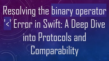 Resolving the binary operator 