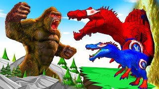 Rescue GODZILLA & KONG vs Shin Godzilla Minus One: Velociraptors Tyrannosaurus REX Mosasaurus  ARBS