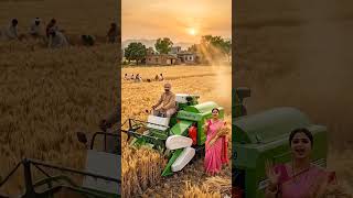 mini harvester gehu katne vali machine #machine