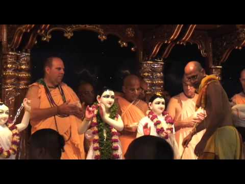 ISKCON Tirupati Temple Inauguration Festival Abhishek. Bhajan led by HH Lokanatha Swami Maharaja. HH Jayapataka Swami, HH Jayadvaita Swami, HH Bhakti-vikasa ...